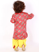 Load image into Gallery viewer, Boy’s Yellow Festive Pattola Print Sherwani With Dhoti