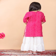 Load image into Gallery viewer, Pink Bandhani Print Sharara With Sequence Embroidery