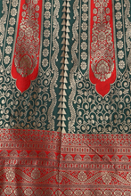 Load image into Gallery viewer, Red &amp; Green Woven Silk Ready to Wear Lehenga &amp; Unstitched Blouse With Dupatta